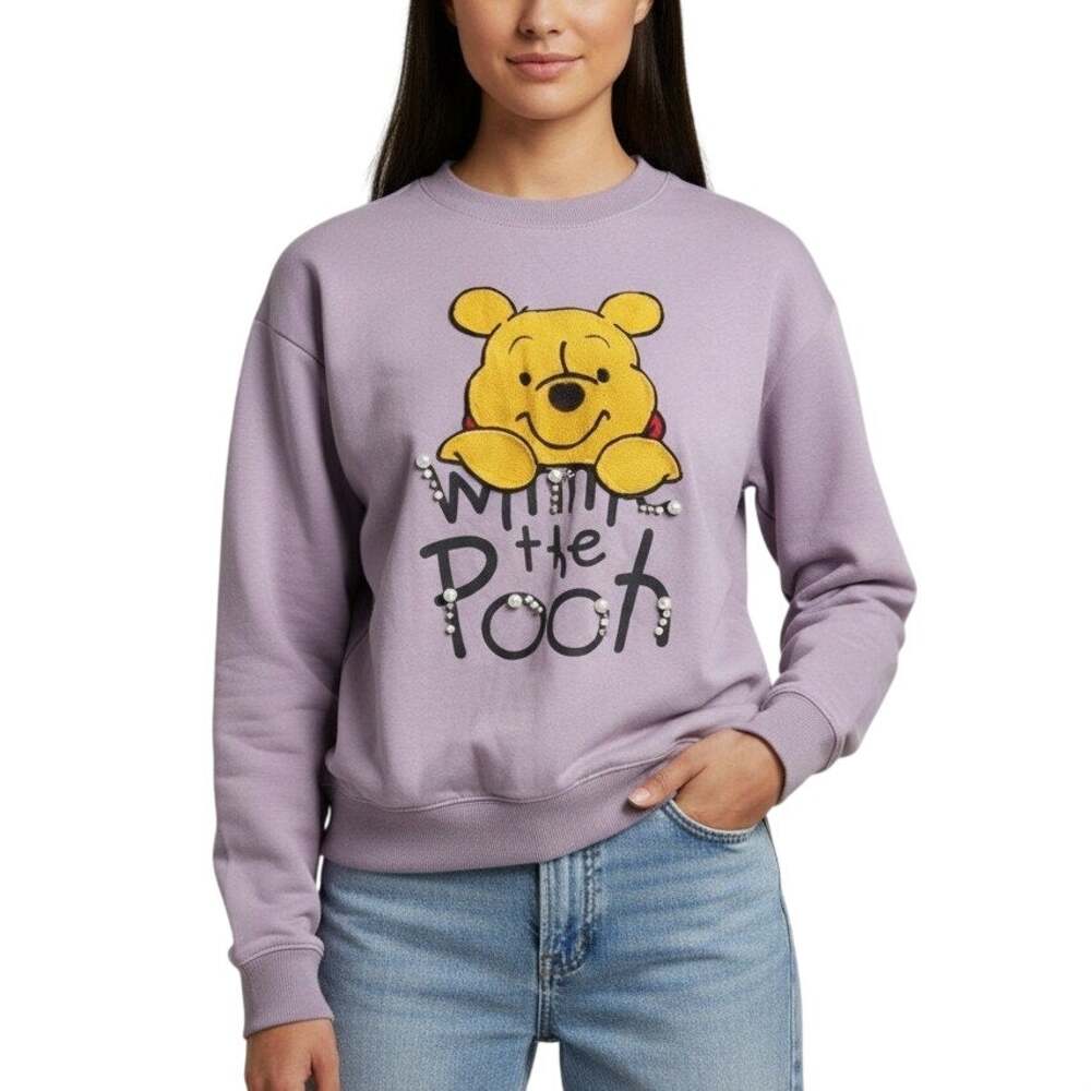 Winnie the Pooh Purple Sweater M/L Pearl Coquette Kawaii